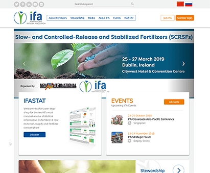 International Fertilizer Association powers their website with iMIS CMS
