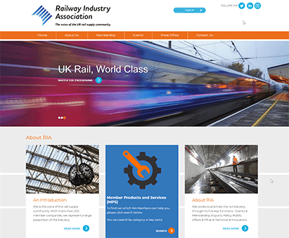 Railway Industry Association powers their website with iMIS CMS